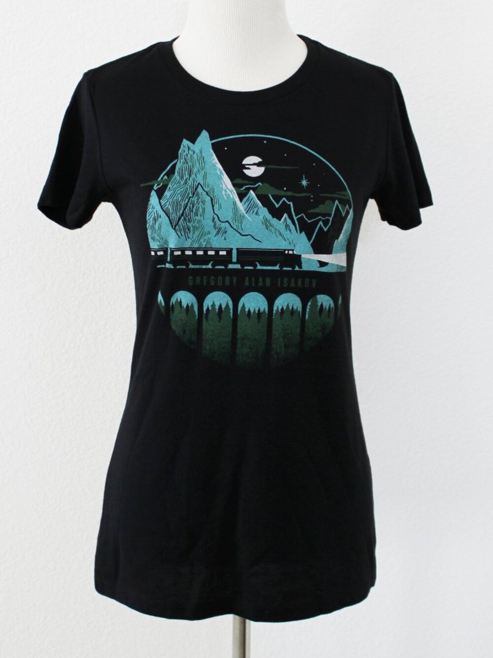 NEW Gregory Alan Isakov GAI Women's Mountains & Train Graphic Tee Shirt, Small